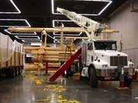 Log Cabin Project at Oregon Convention Center - Portland, Oregon - Boomtruck by Santana Crane
